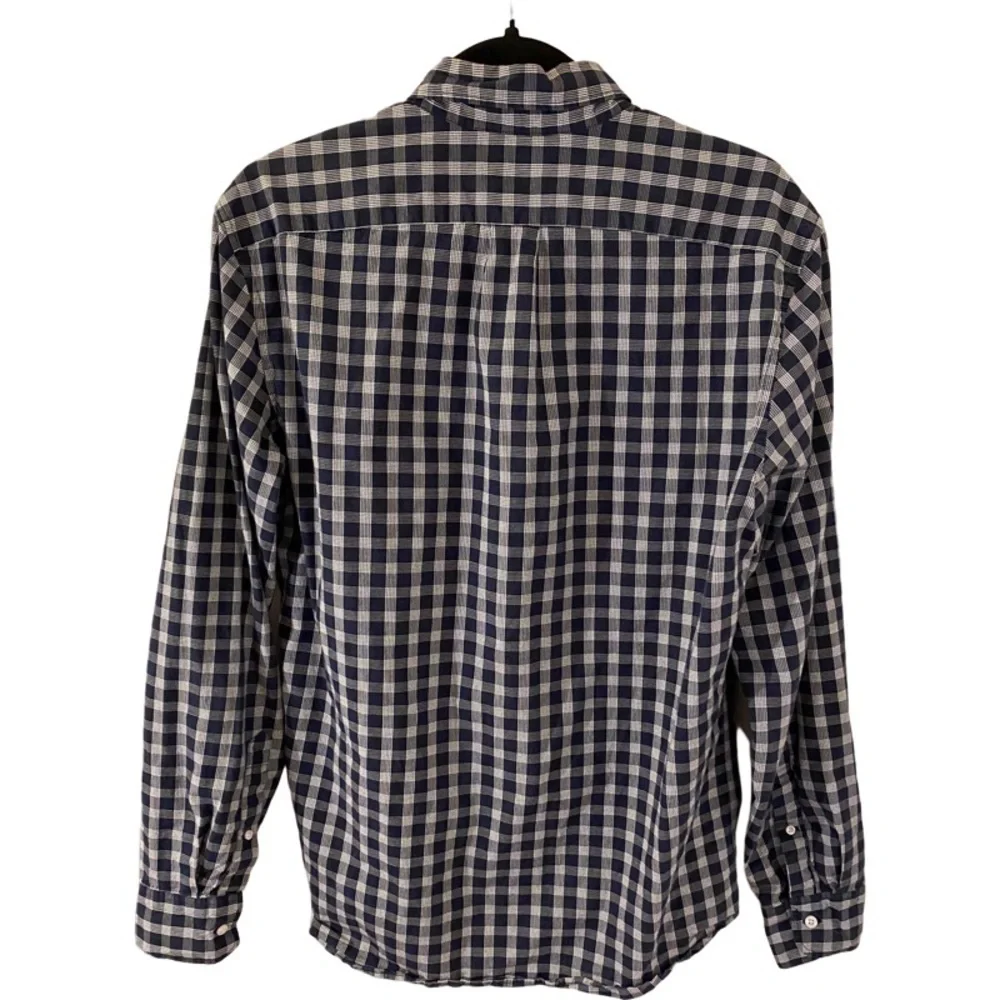 J. Crew Stretch. Size M. Slim, Secret Wash Shirting. Navy and white plaid.
